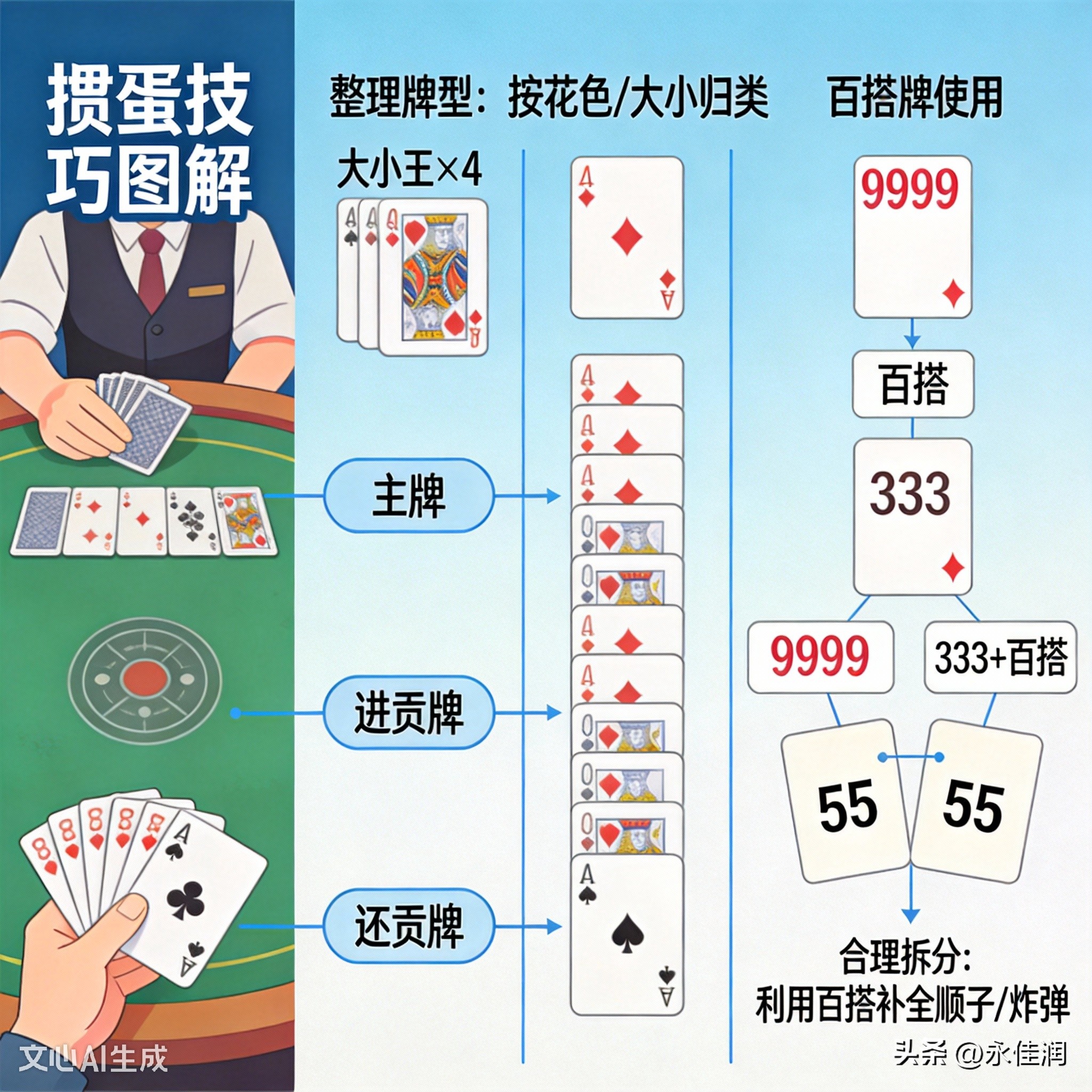 掼蛋合作分工策略_GG扑克进攻策略_掼蛋实战让牌技巧