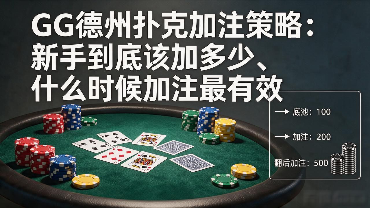 GG德州扑克加注策略：新手到底该加多少、什么时候加注最有效